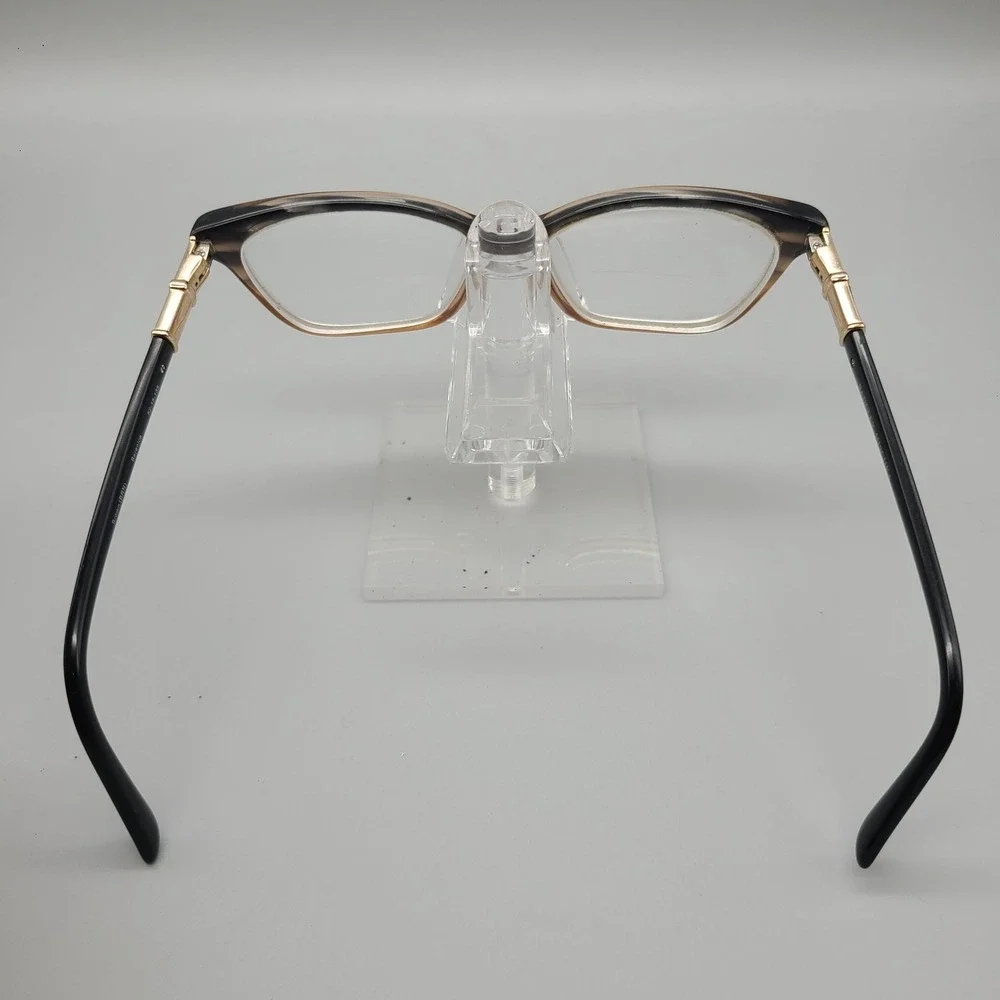 Badgley Mischka Berenice Brown Gradient Eyeglass Frames 52-15-135 Gold Detail